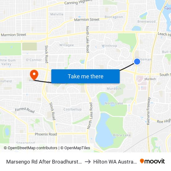 Marsengo Rd After Broadhurst Cr to Hilton WA Australia map