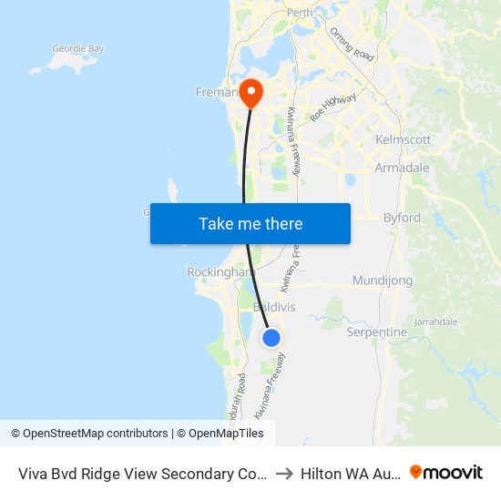 Viva Bvd Ridge View Secondary College Stand 3 to Hilton WA Australia map