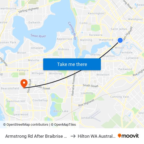 Armstrong Rd After Braibrise Rd to Hilton WA Australia map