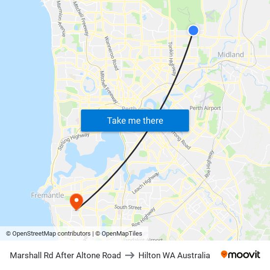 Marshall Rd After Altone Road to Hilton WA Australia map