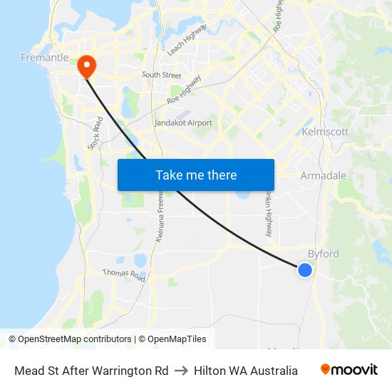 Mead St After Warrington Rd to Hilton WA Australia map