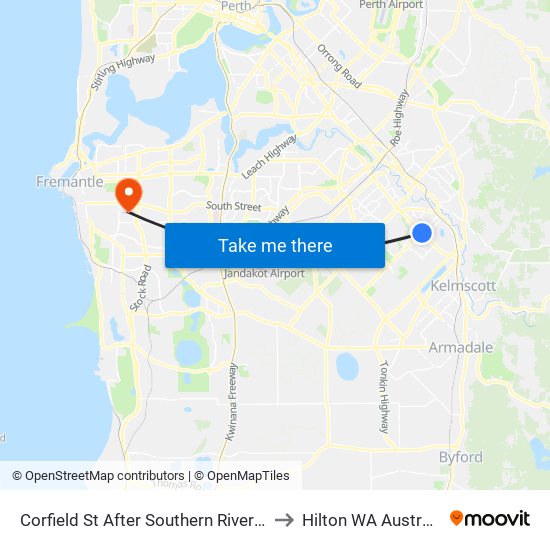 Corfield St After Southern River Rd to Hilton WA Australia map