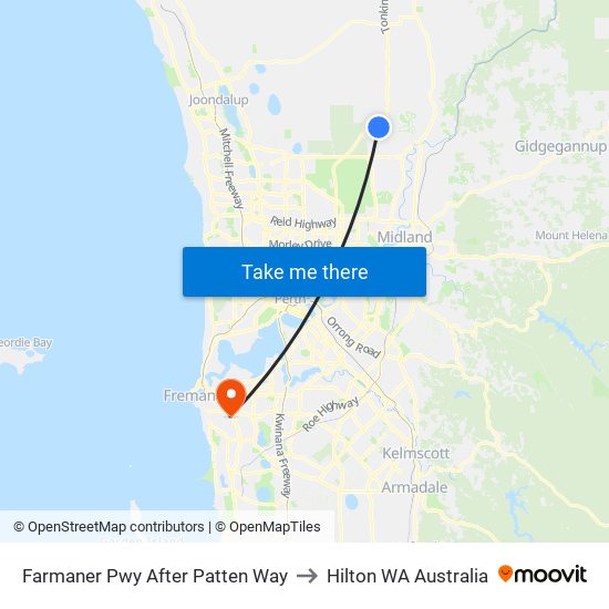 Farmaner Pwy After Patten Way to Hilton WA Australia map