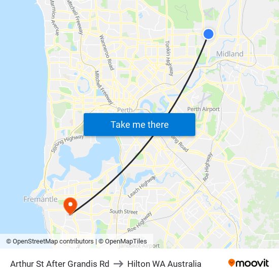 Arthur St After Grandis Rd to Hilton WA Australia map