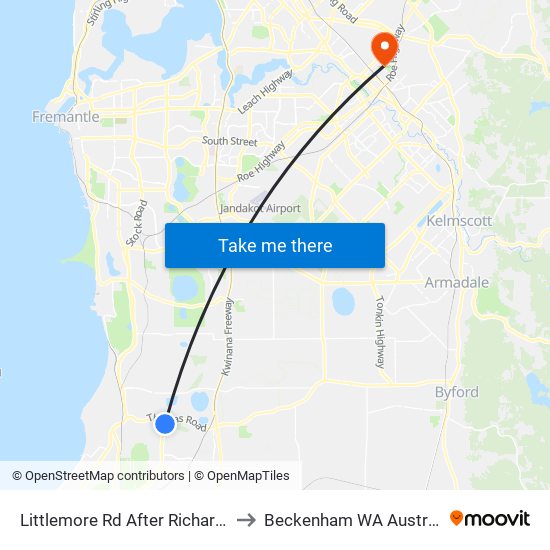 Littlemore Rd After Richard Pl to Beckenham WA Australia map