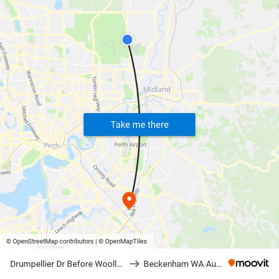 Drumpellier Dr Before Woollcott Ave to Beckenham WA Australia map