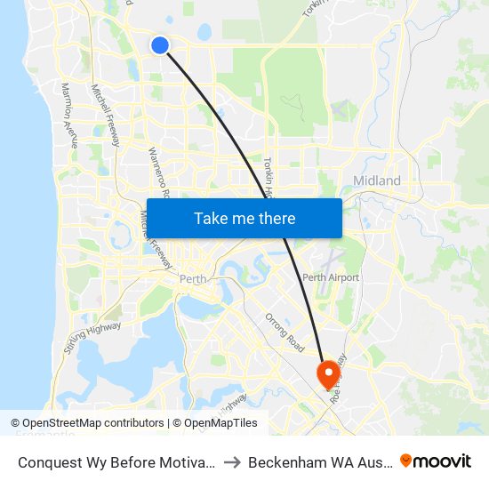 Conquest Wy Before Motivation Dr to Beckenham WA Australia map
