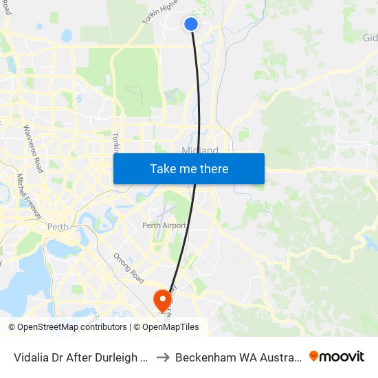 Vidalia Dr After Durleigh Rd to Beckenham WA Australia map