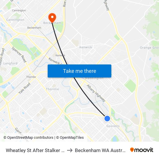 Wheatley St After Stalker Rd to Beckenham WA Australia map