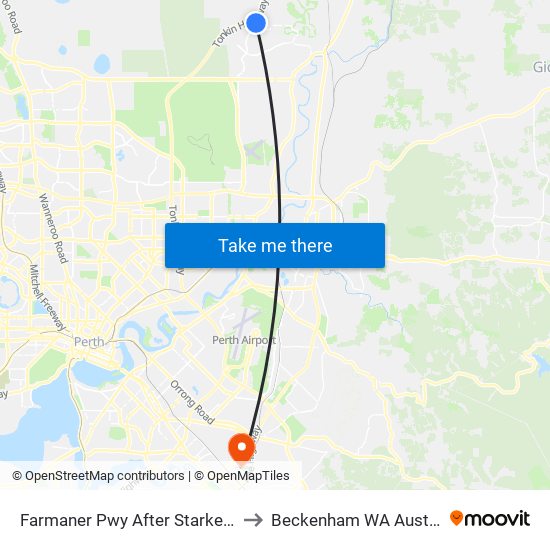 Farmaner Pwy After Starke Turn to Beckenham WA Australia map