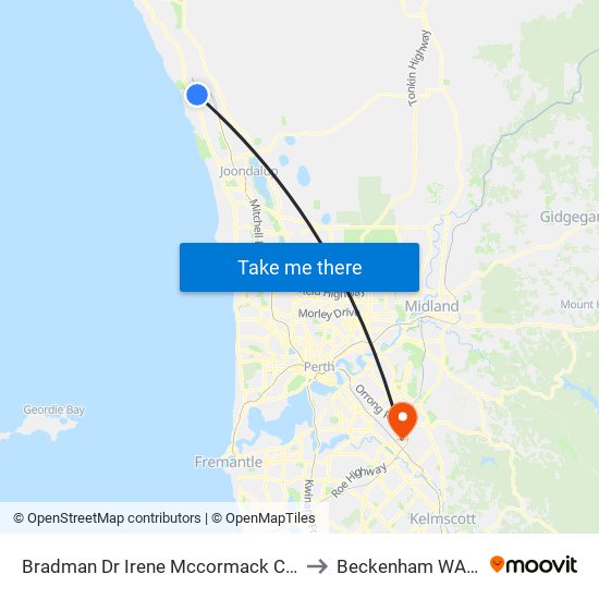 Bradman Dr Irene Mccormack Cath Coll Stand 2 to Beckenham WA Australia map