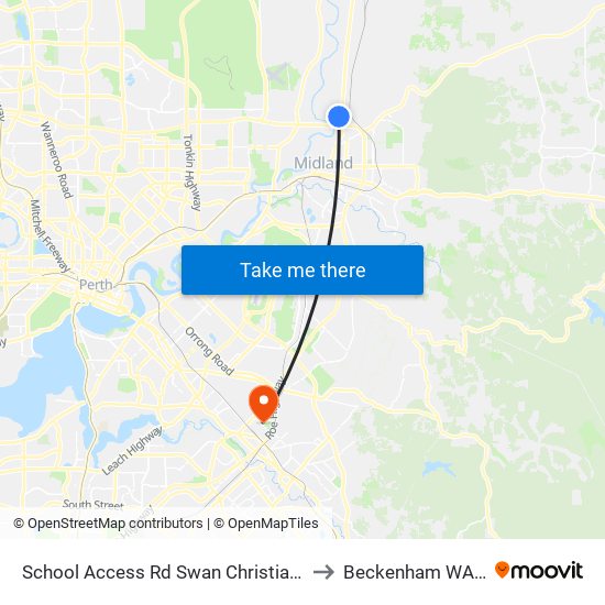 School Access Rd Swan Christian College Stand 1 to Beckenham WA Australia map