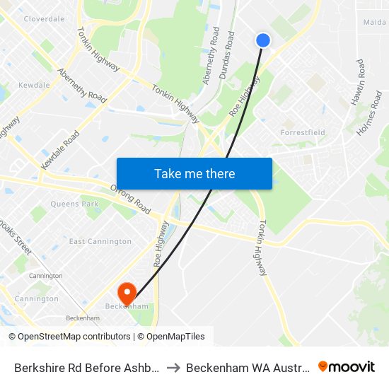 Berkshire Rd Before Ashby Cl to Beckenham WA Australia map