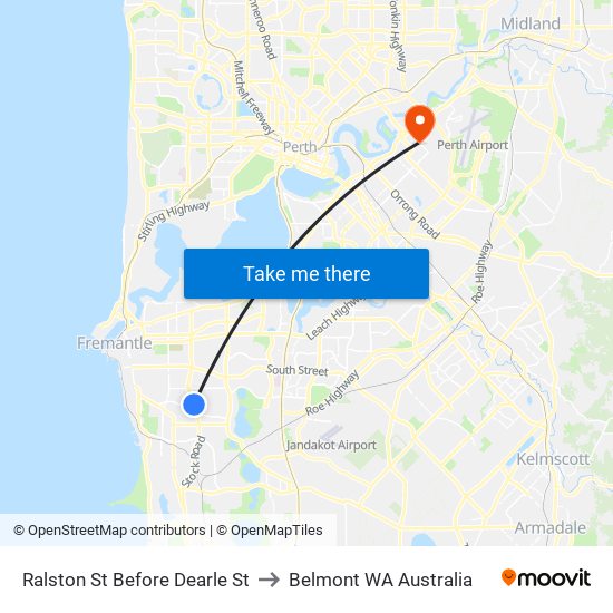 Ralston St Before Dearle St to Belmont WA Australia map