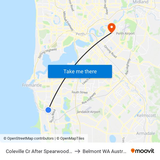 Coleville Cr After Spearwood Av to Belmont WA Australia map