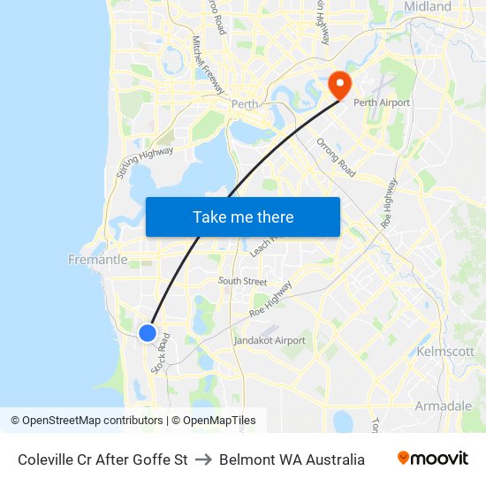 Coleville Cr After Goffe St to Belmont WA Australia map