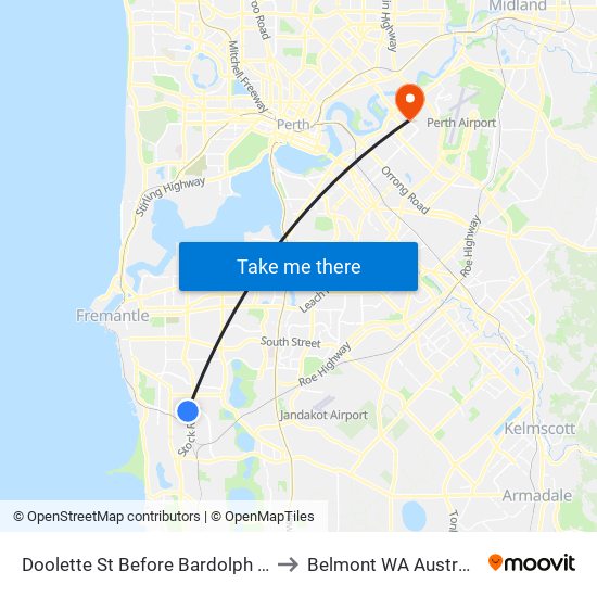 Doolette St Before Bardolph Rd to Belmont WA Australia map