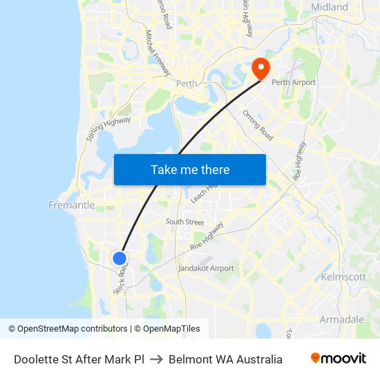 Doolette St After Mark Pl to Belmont WA Australia map