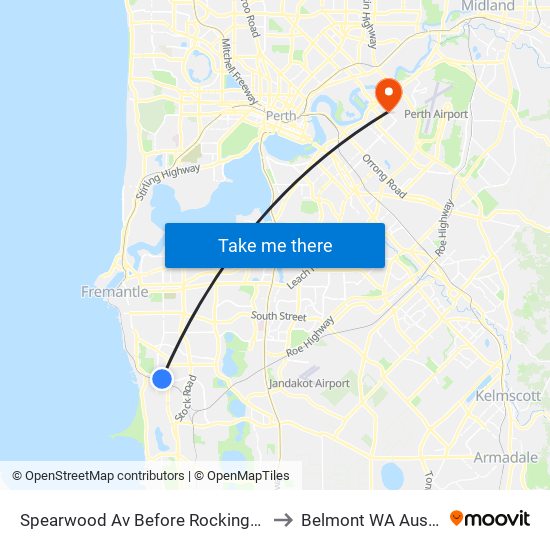 Spearwood Av Before Rockingham Rd to Belmont WA Australia map