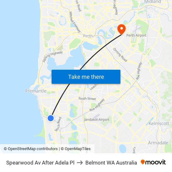 Spearwood Av After Adela Pl to Belmont WA Australia map