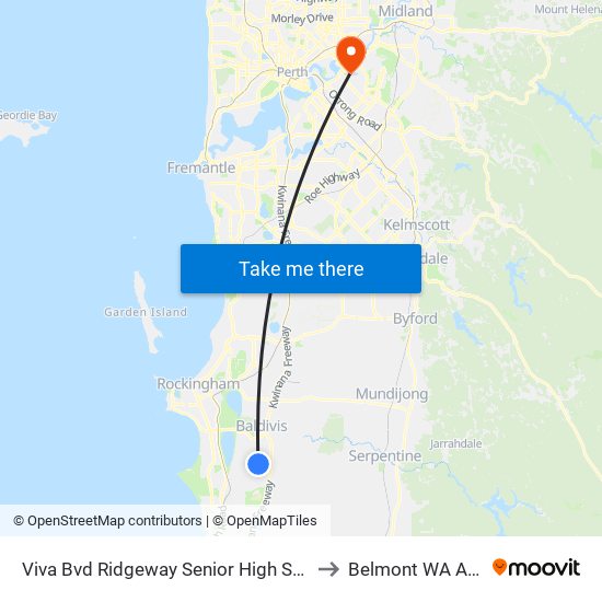 Viva Bvd Ridgeway Senior High School Stand 1 to Belmont WA Australia map
