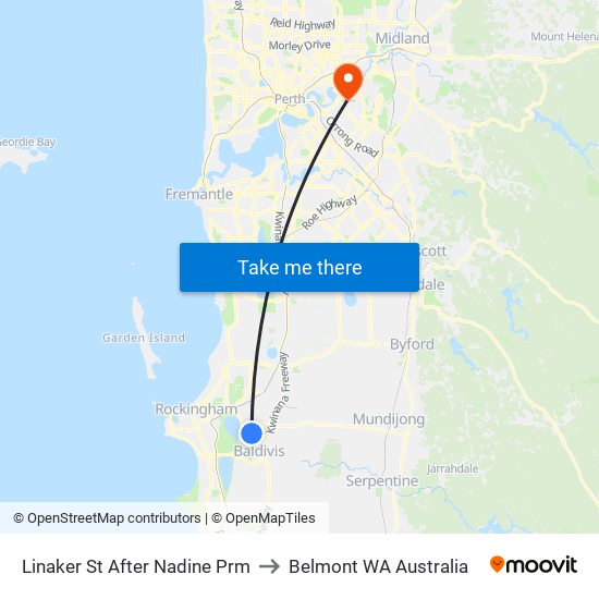 Linaker St After Nadine Prm to Belmont WA Australia map