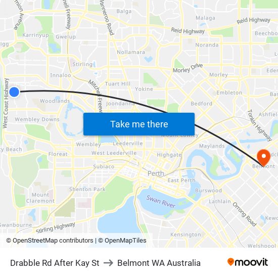 Drabble Rd After Kay St to Belmont WA Australia map