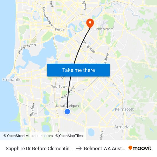 Sapphire Dr Before Clementine Bvd to Belmont WA Australia map