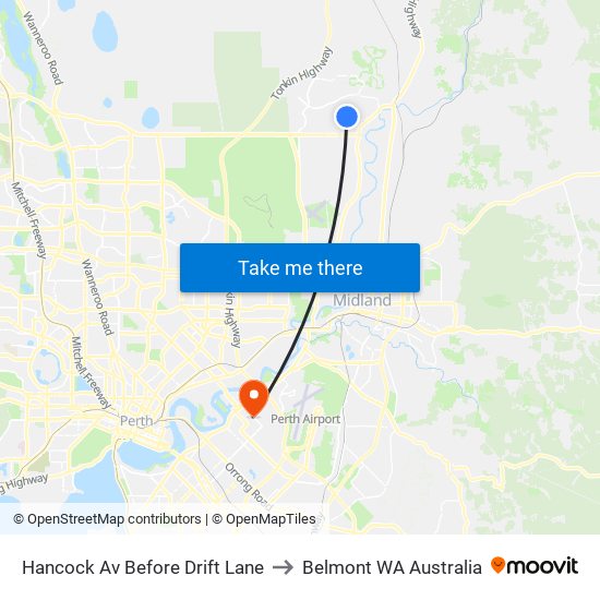 Hancock Av Before Drift Lane to Belmont WA Australia map