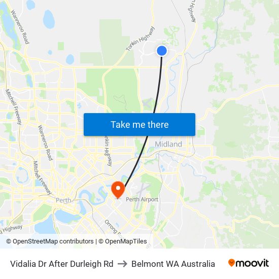 Vidalia Dr After Durleigh Rd to Belmont WA Australia map