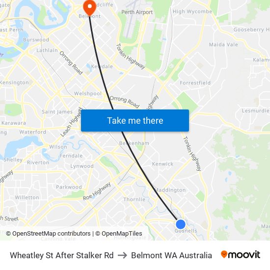 Wheatley St After Stalker Rd to Belmont WA Australia map