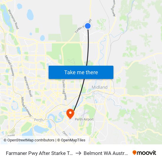 Farmaner Pwy After Starke Turn to Belmont WA Australia map