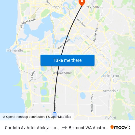 Cordata Av After Atalaya Loop to Belmont WA Australia map