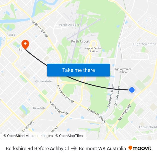 Berkshire Rd Before Ashby Cl to Belmont WA Australia map