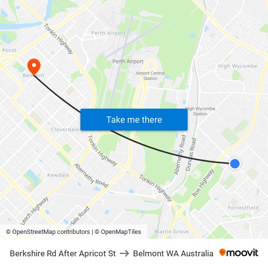 Berkshire Rd After Apricot St to Belmont WA Australia map