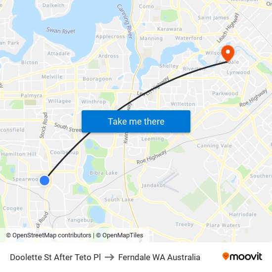 Doolette St After Teto Pl to Ferndale WA Australia map