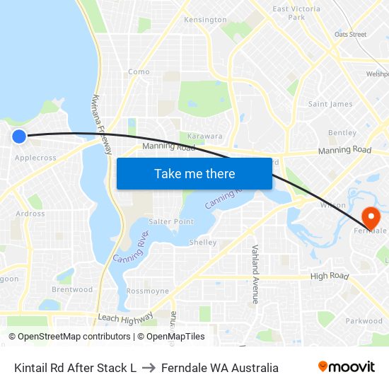 Kintail Rd After Stack L to Ferndale WA Australia map