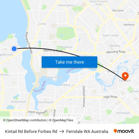 Kintail Rd Before Forbes Rd to Ferndale WA Australia map