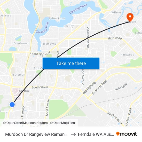 Murdoch Dr Rangeview Remand Centre to Ferndale WA Australia map