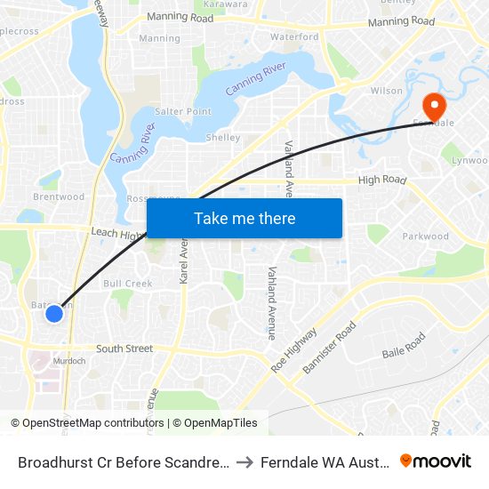 Broadhurst Cr Before Scandrett Wy to Ferndale WA Australia map