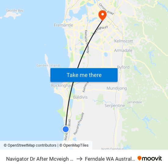 Navigator Dr After Mcveigh St to Ferndale WA Australia map