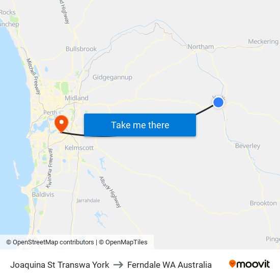 Joaquina St Transwa York to Ferndale WA Australia map