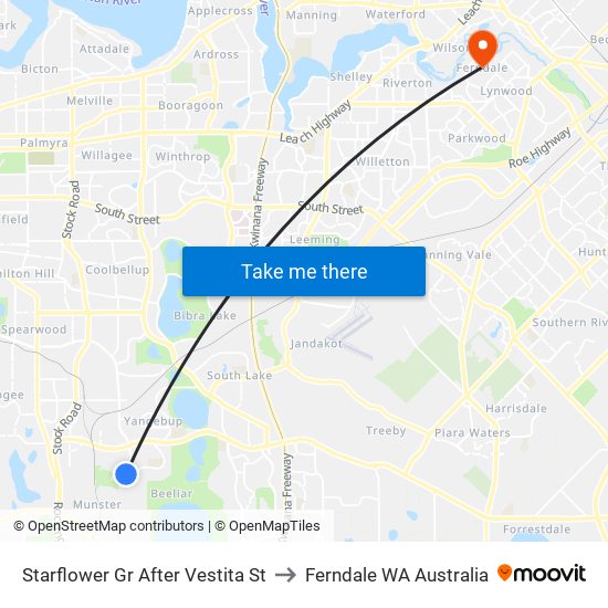 Starflower Gr After Vestita St to Ferndale WA Australia map