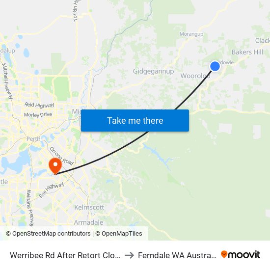 Werribee Rd After Retort Close to Ferndale WA Australia map