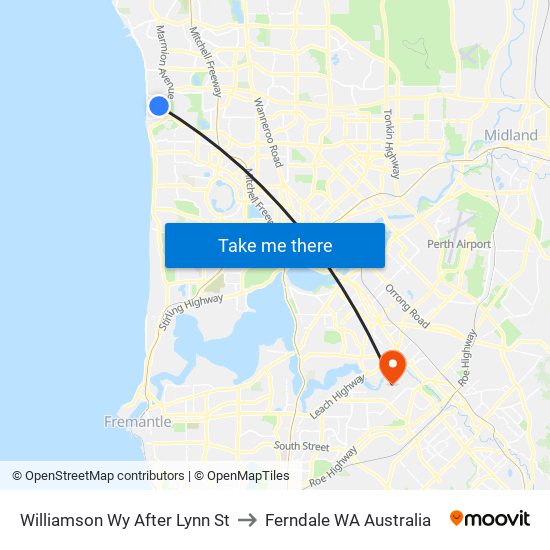 Williamson Wy After Lynn St to Ferndale WA Australia map