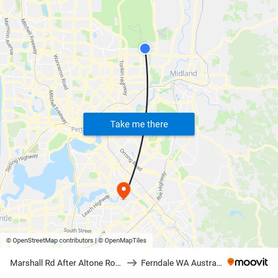 Marshall Rd After Altone Road to Ferndale WA Australia map