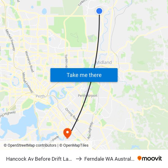 Hancock Av Before Drift Lane to Ferndale WA Australia map