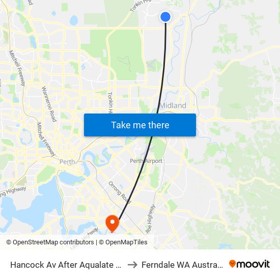 Hancock Av After Aqualate Av to Ferndale WA Australia map