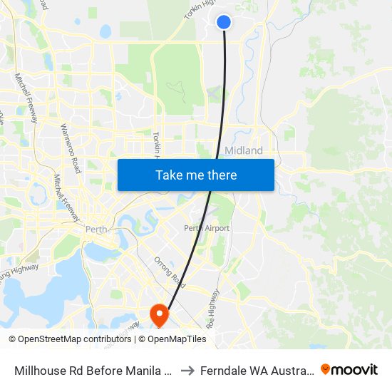 Millhouse Rd Before Manila Wy to Ferndale WA Australia map