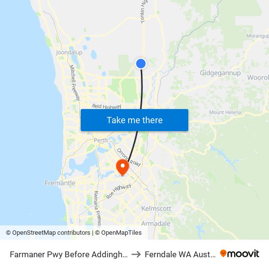 Farmaner Pwy Before Addingham Dr to Ferndale WA Australia map